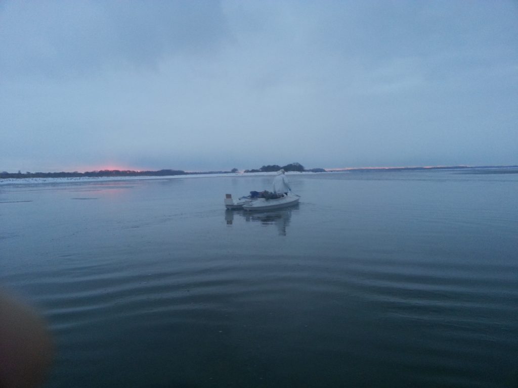 På vej hjem efter en god dag på havet.